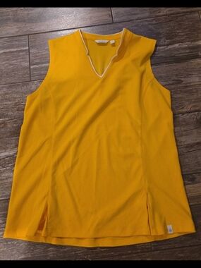 Lady Hagen Yellow Sleeveless V-Notch Golf Tank